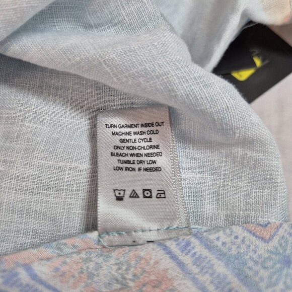 John Mark Women's Shirt Size 2X Top  Linen Tie Dye Embroidered Button Down 53,1 - Picture 8 of 11